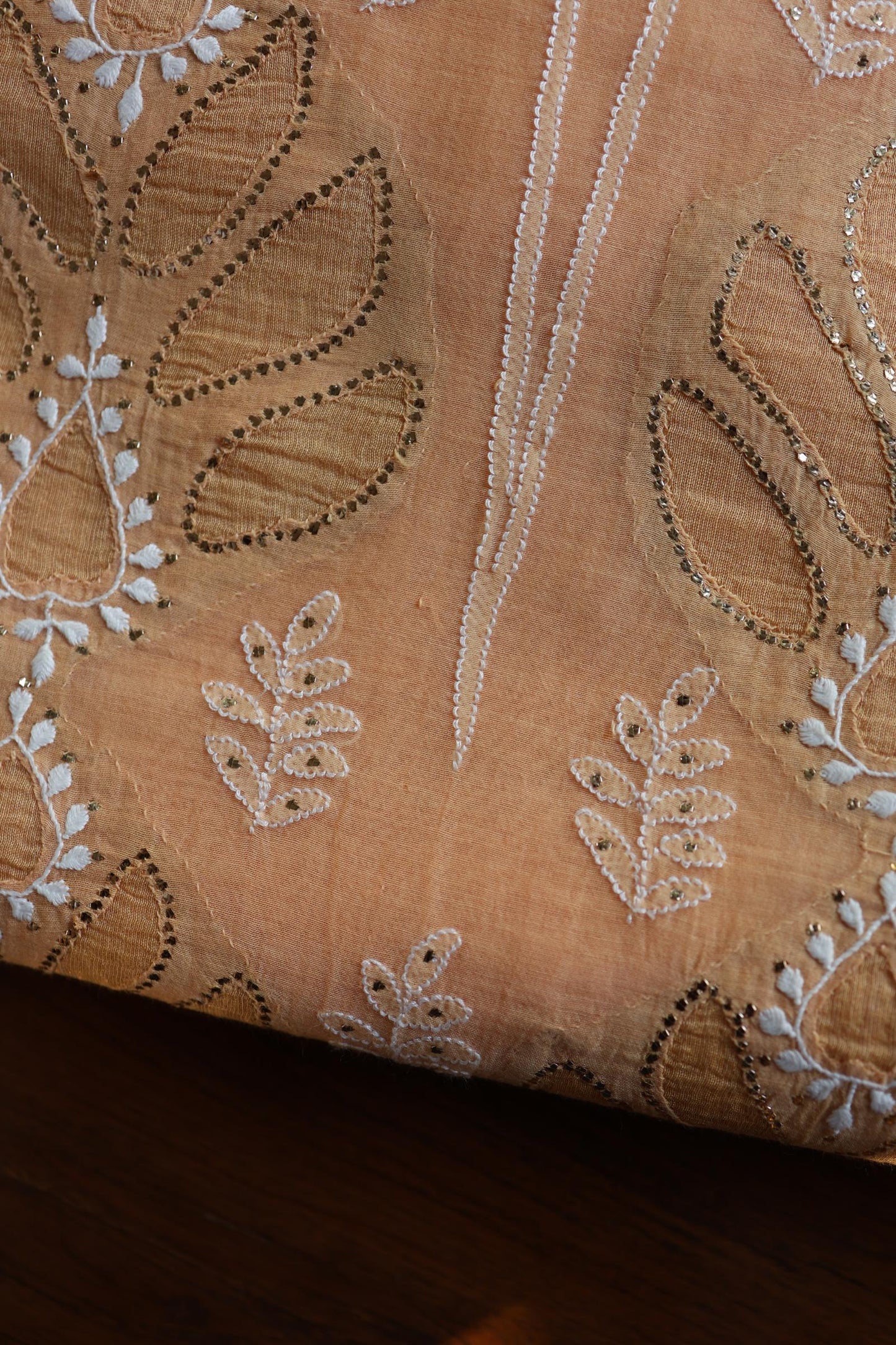 Coral Peach Daraz Chikankari Kurta Fabrics