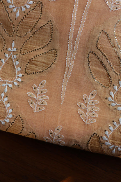 Coral Peach Daraz Chikankari Kurta Fabrics