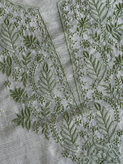 Cream Shade Kota Chikankari Unstitched Fabrics