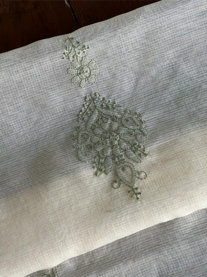 Cream Shade Kota Chikankari Unstitched Fabrics