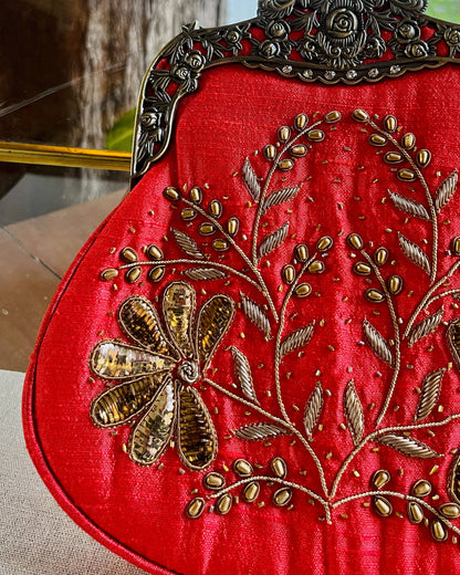 Crimson Red | Vintage Ari Mukaish Sling Bags