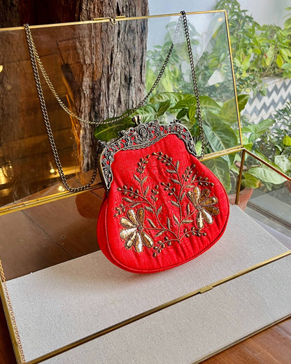 Crimson Red | Vintage Ari Mukaish Sling Bags