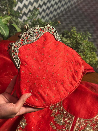 Crimson Red | Vintage Ari Mukaish Sling Bags