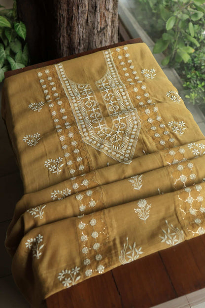 Daraz Chanderi Chikankari Kurta Fabrics