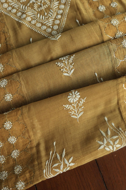 Daraz Chanderi Chikankari Kurta Fabrics