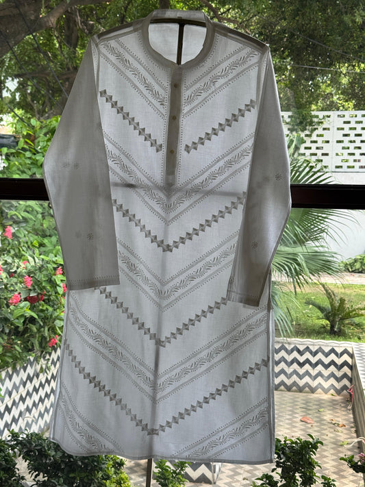 Daraz Chikankari Muslin Cotton Men's Kurta