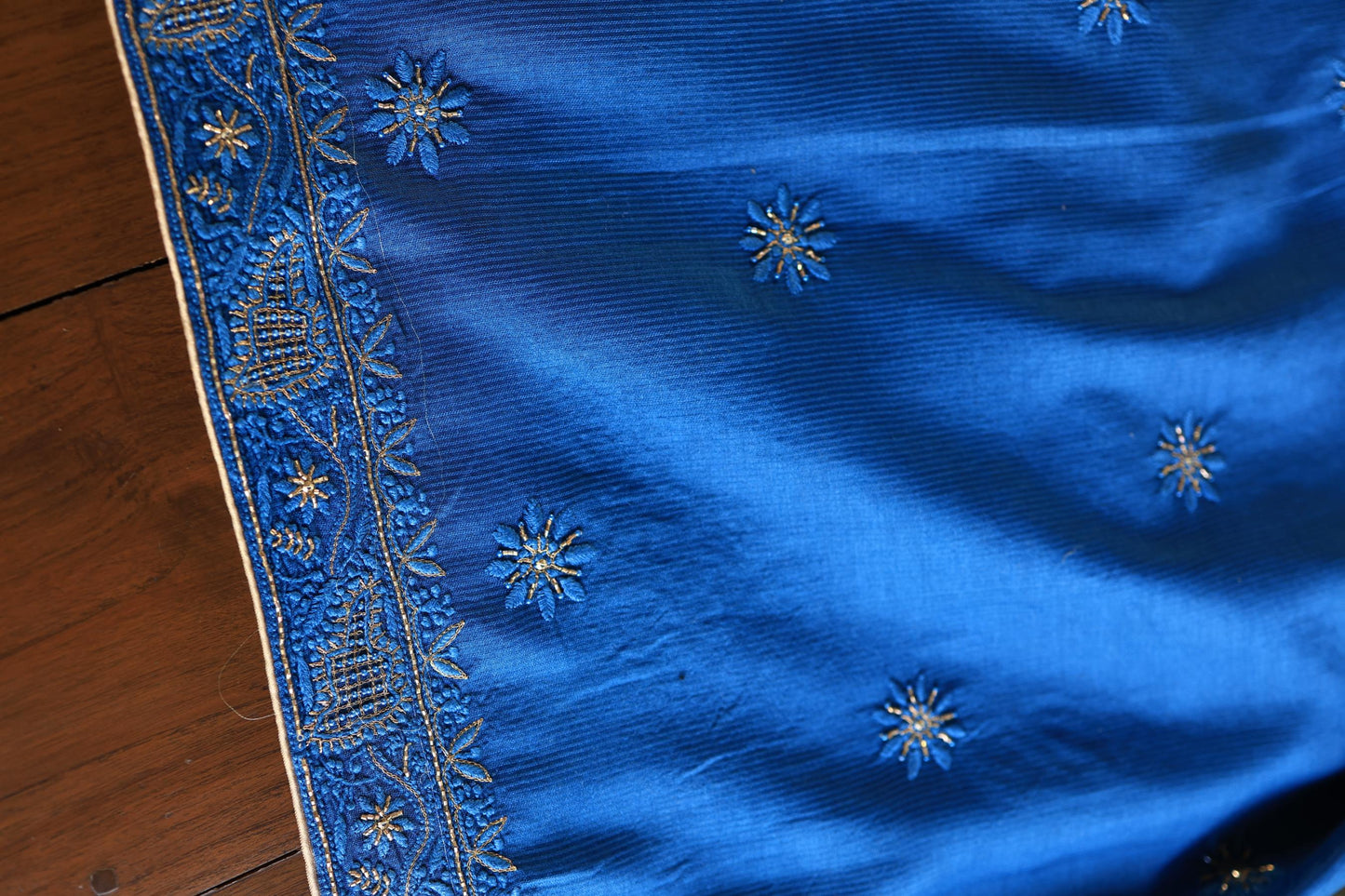 Dark Blue Shade Rasm Maheshwari Highlights Fabric