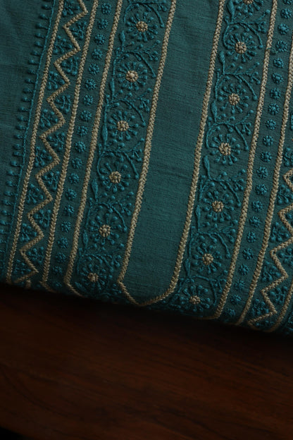 Dark Green Malkha Handspun Khadi Kurtas Unisex Fabric