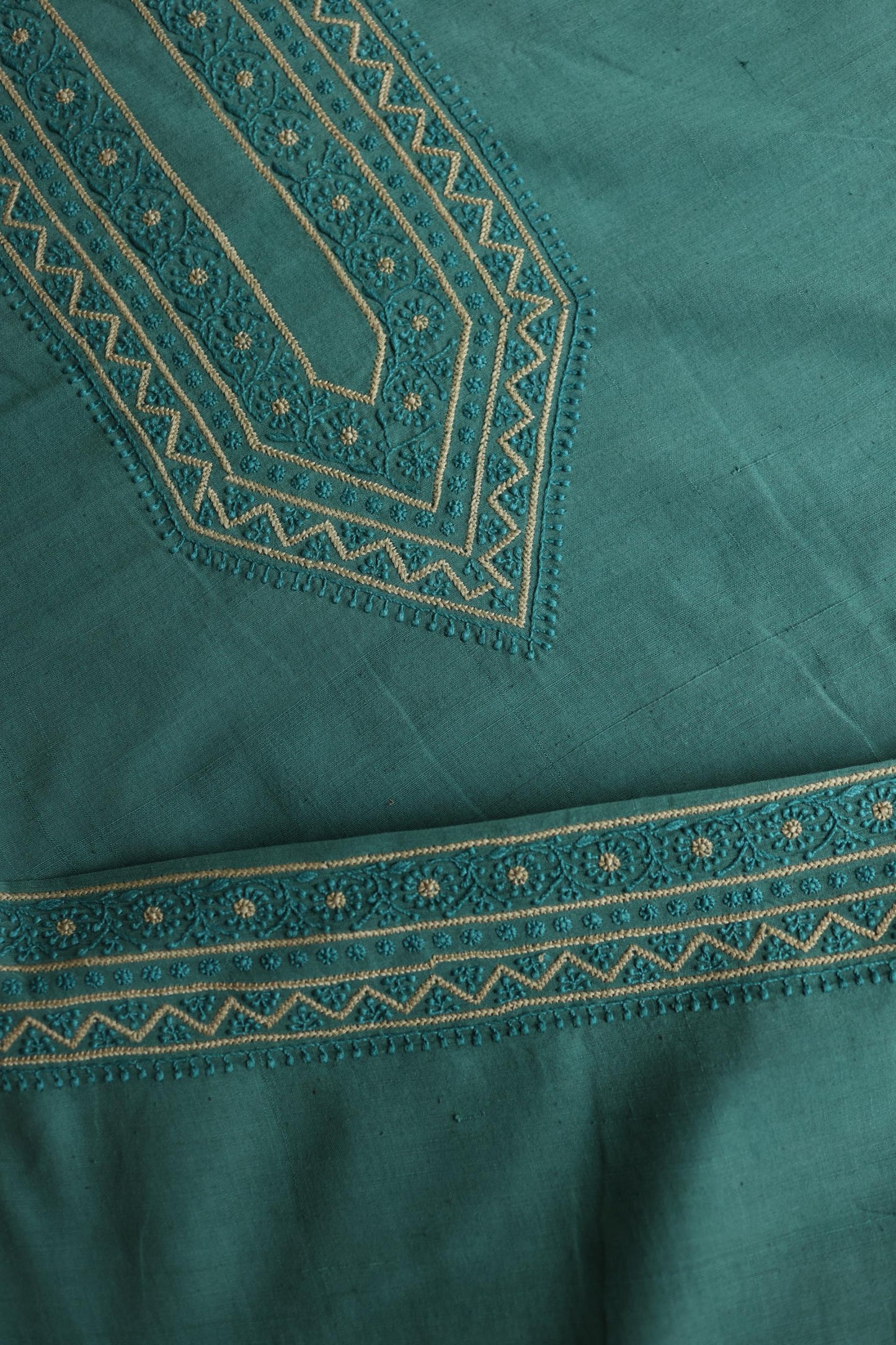 Dark Green Malkha Handspun Khadi Kurtas Unisex Fabric