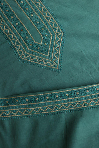 Dark Green Malkha Handspun Khadi Kurtas Unisex Fabric