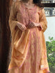 Dark Peach & Pink Malmal Mukaish Kamdani Chikankari Ready to Wear