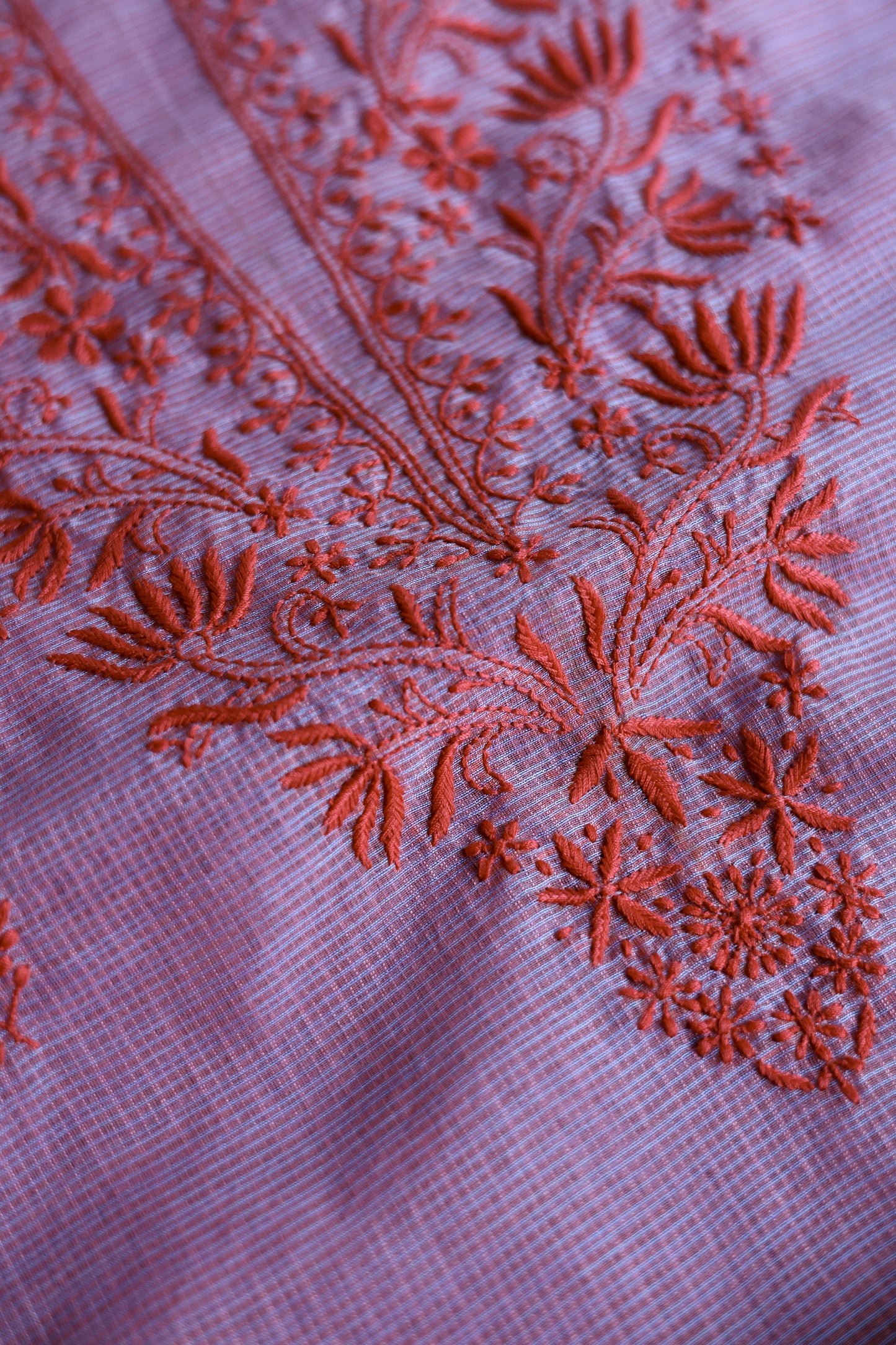 Dark Pink Kota Chikankari Unstitched Fabrics