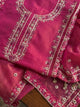 Dark Pink Shade Shade Tissue Kota Chikankari Unstitched Fabric