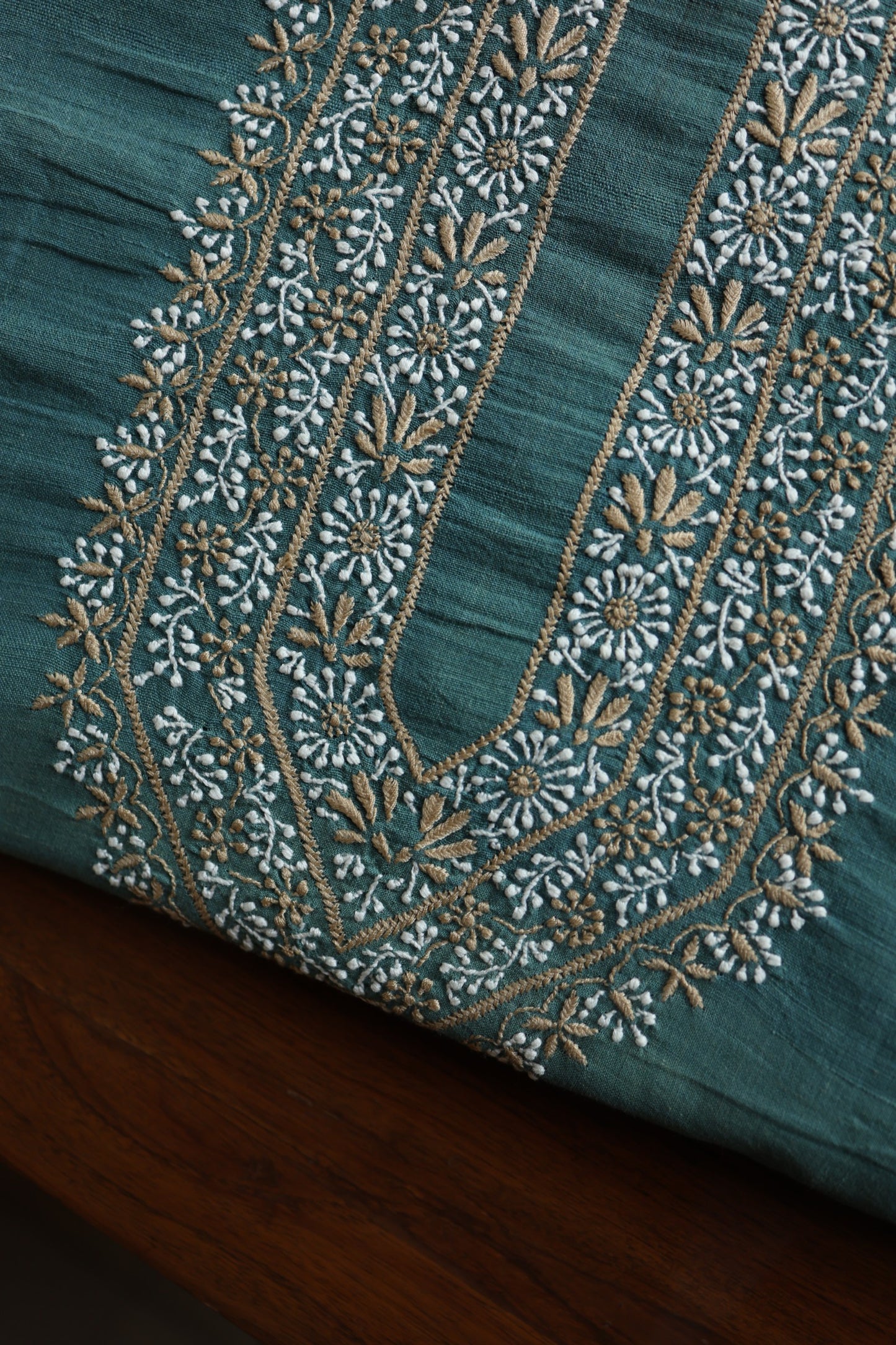 Dark Cyan Shade Malkha Handspun Khadi Kurtas Unisex Fabric