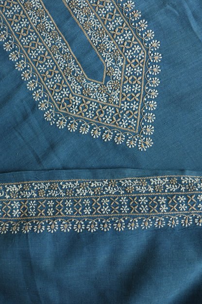 Dull Blue Shade Malkha Handspun Khadi Kurtas Unisex Fabric