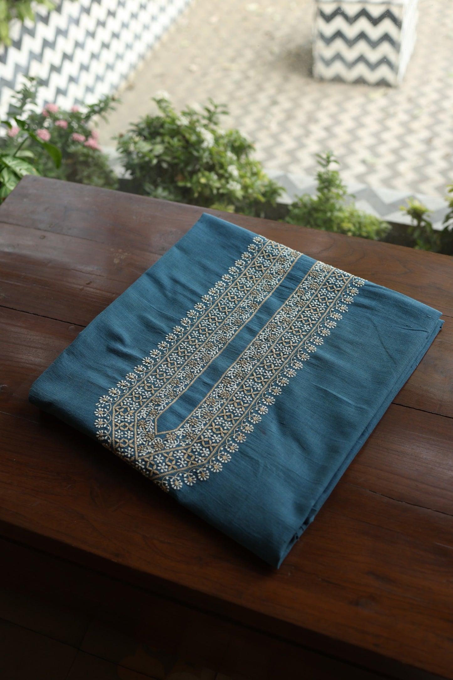 Dull Blue Shade Malkha Handspun Khadi Kurtas Unisex Fabric