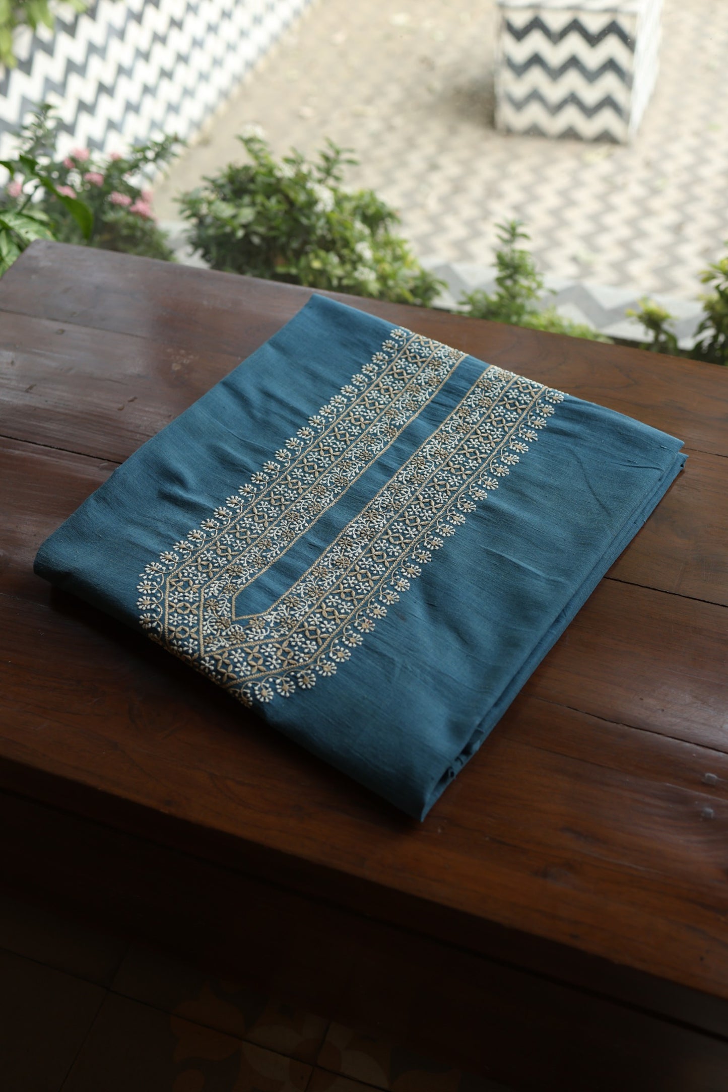 Dull Blue Shade Malkha Handspun Khadi Kurtas Unisex Fabric