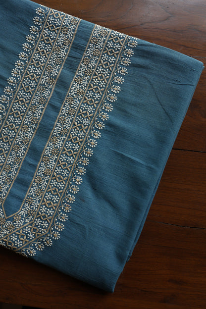 Dull Blue Shade Malkha Handspun Khadi Kurtas Unisex Fabric
