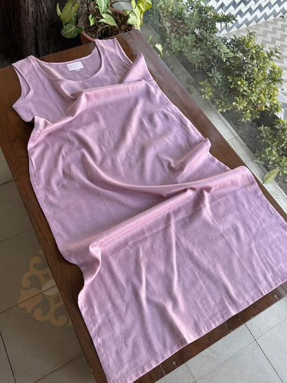 Dull Purple Mul Chanderi Mukaish Kamdani Chikankari Stitched Kurta Dupatta Set