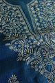 Dusk Blue Shade Kota Chikankari Unstitched Suit Fabric