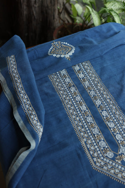 Dusk Blue Shade Malkha Handspun Khadi Kurtas Unisex Fabric