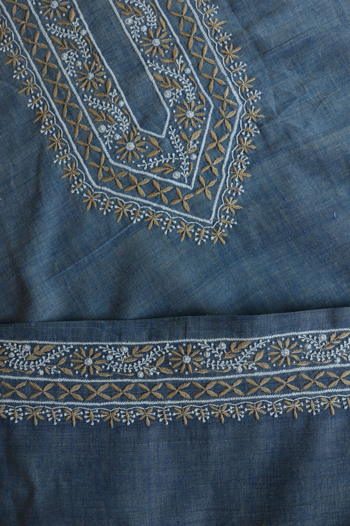Dusk Blue Shade Malkha Handspun Khadi Kurtas Unisex Fabric