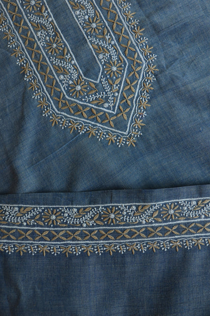 Dusk Blue Shade Malkha Handspun Khadi Kurtas Unisex Fabric
