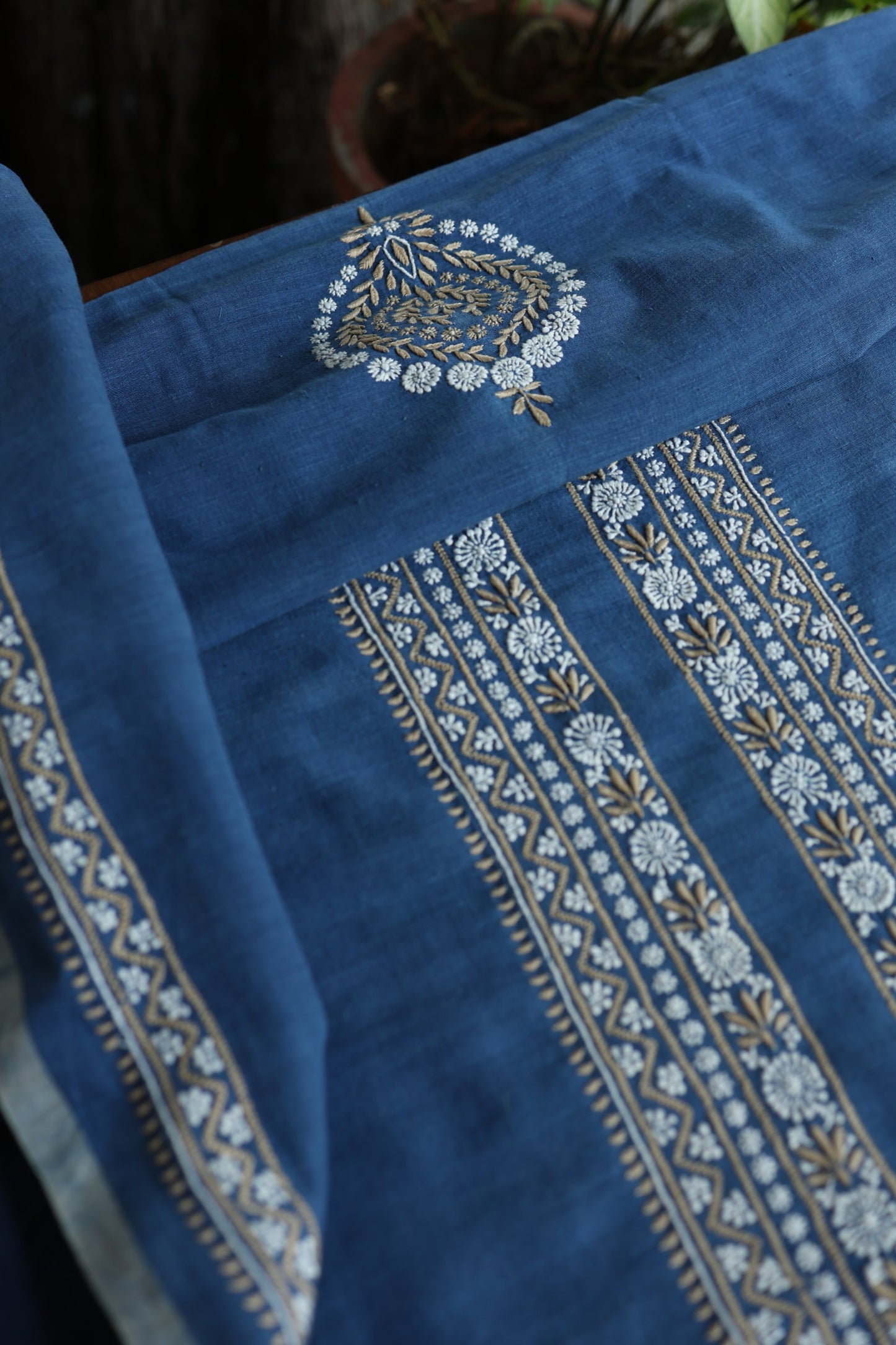 Dusk Blue Shade Malkha Handspun Khadi Kurtas Unisex Fabric
