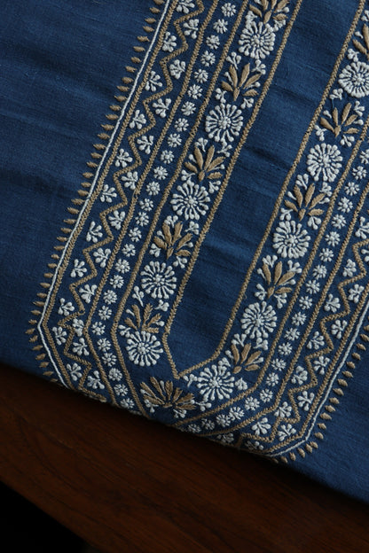 Dusk Blue Shade Malkha Handspun Khadi Kurtas Unisex Fabric