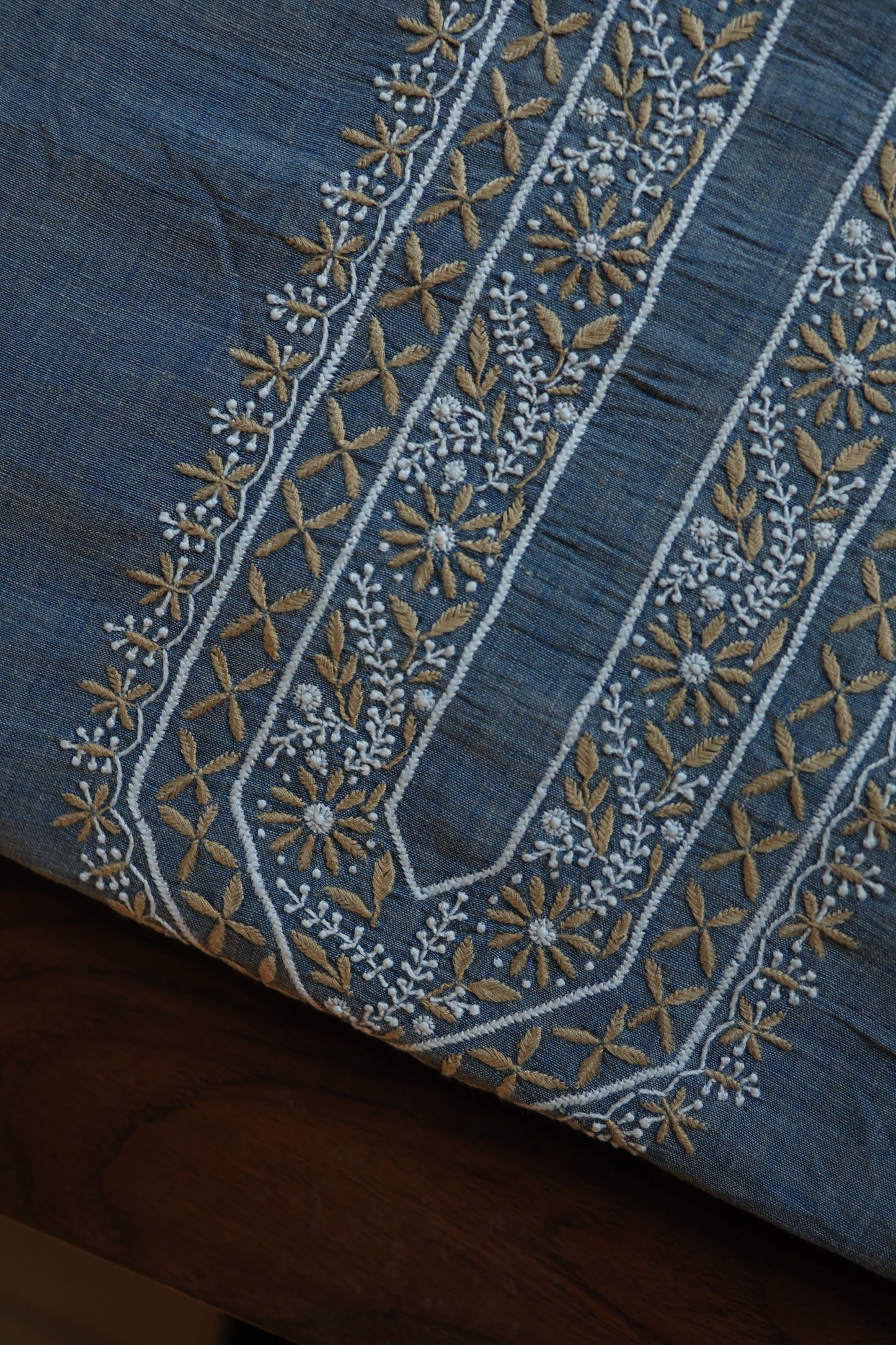 Dusk Blue Shade Malkha Handspun Khadi Kurtas Unisex Fabric