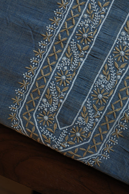 Dusk Blue Shade Malkha Handspun Khadi Kurtas Unisex Fabric