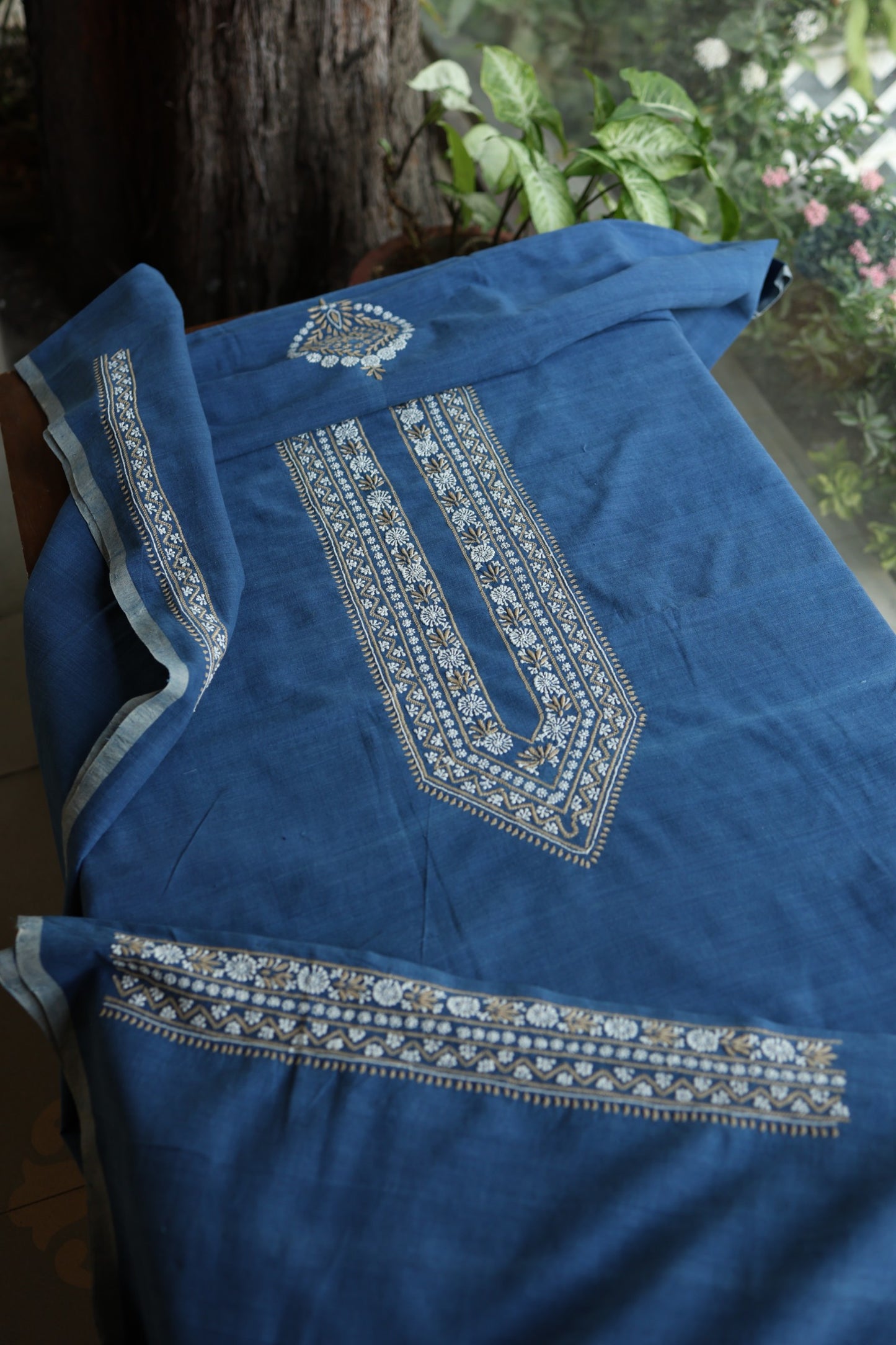 Dusk Blue Shade Malkha Handspun Khadi Kurtas Unisex Fabric