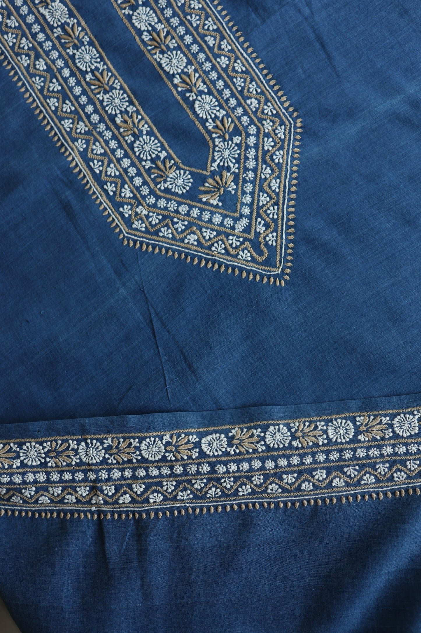 Dusk Blue Shade Malkha Handspun Khadi Kurtas Unisex Fabric
