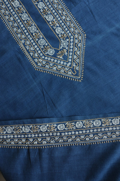 Dusk Blue Shade Malkha Handspun Khadi Kurtas Unisex Fabric