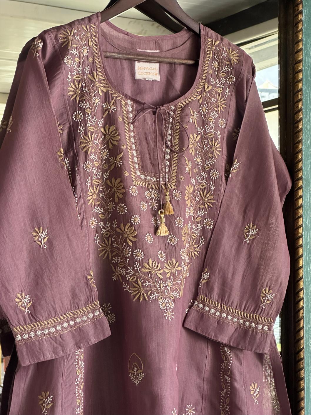 Dusky Purple SICO Chanderi Tunic – Ready to Wear