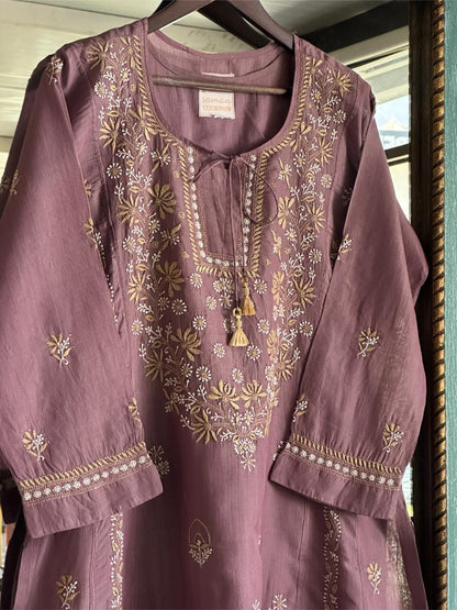 Dusky Purple SICO Chanderi Tunic – Ready to Wear