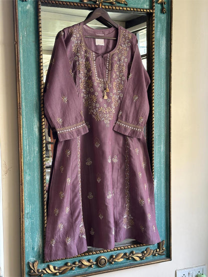 Dusky Purple SICO Chanderi Tunic – Ready to Wear