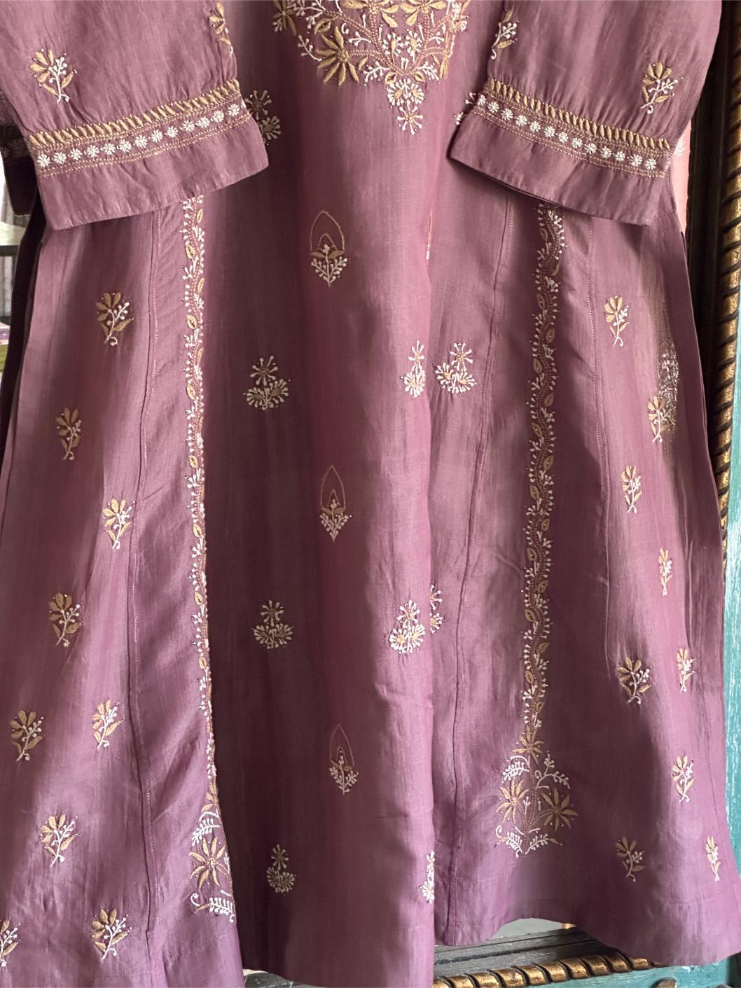 Dusky Purple SICO Chanderi Tunic – Ready to Wear