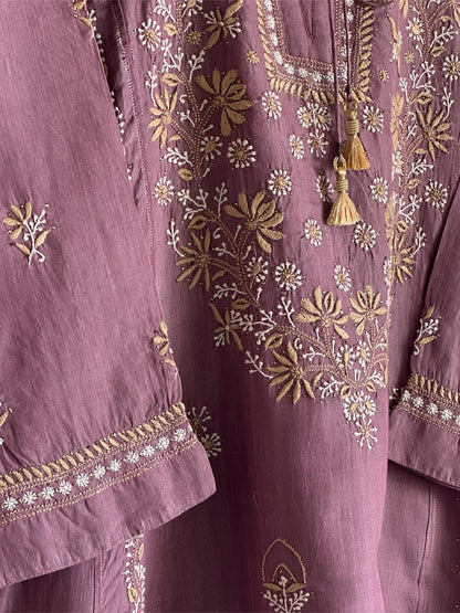 Dusky Purple SICO Chanderi Tunic – Ready to Wear