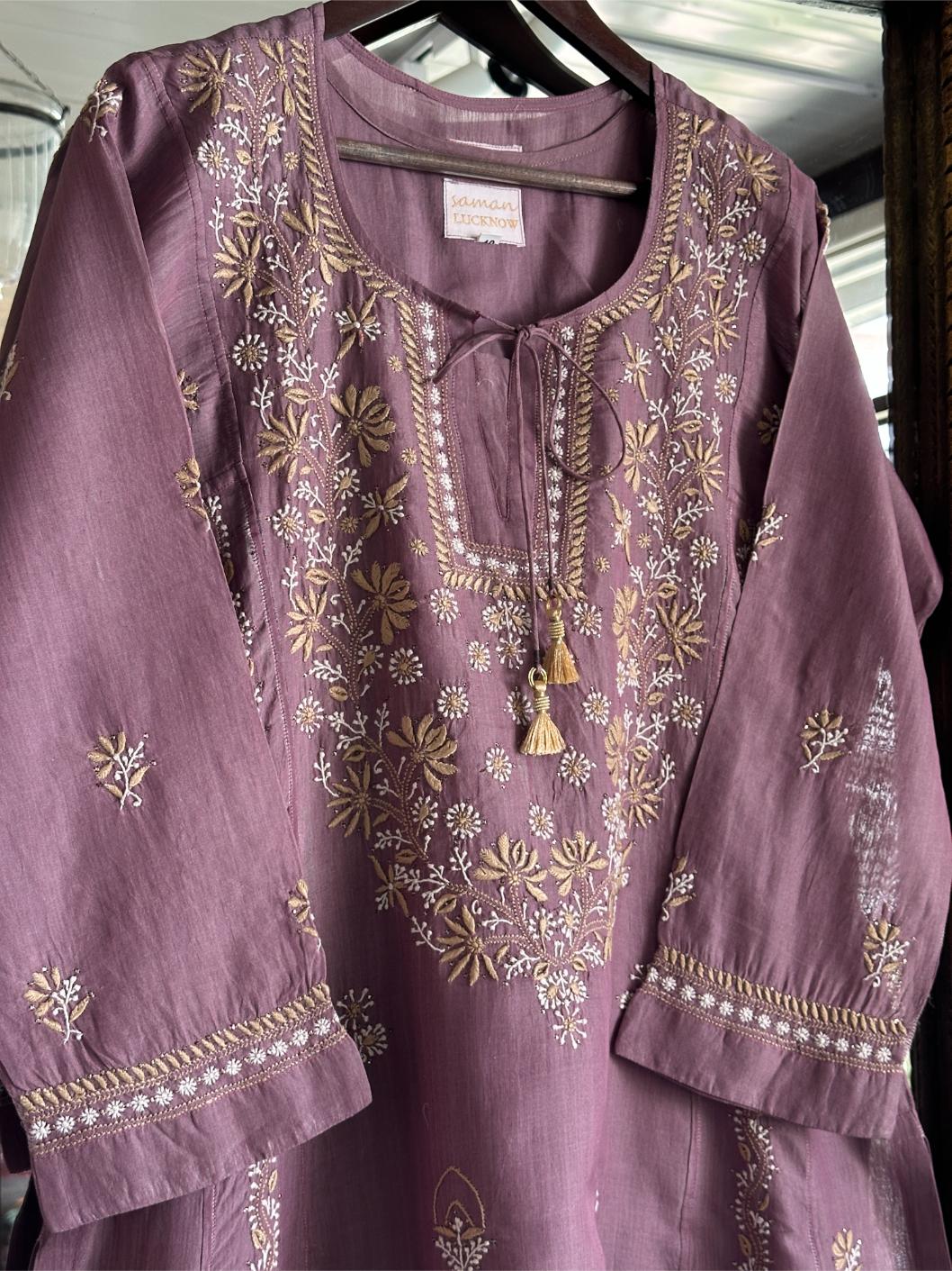 Dusky Purple SICO Chanderi Tunic – Ready to Wear