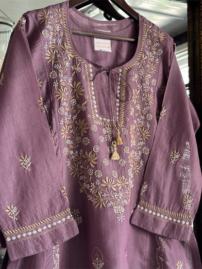 Dusky Purple SICO Chanderi Tunic – Ready to Wear
