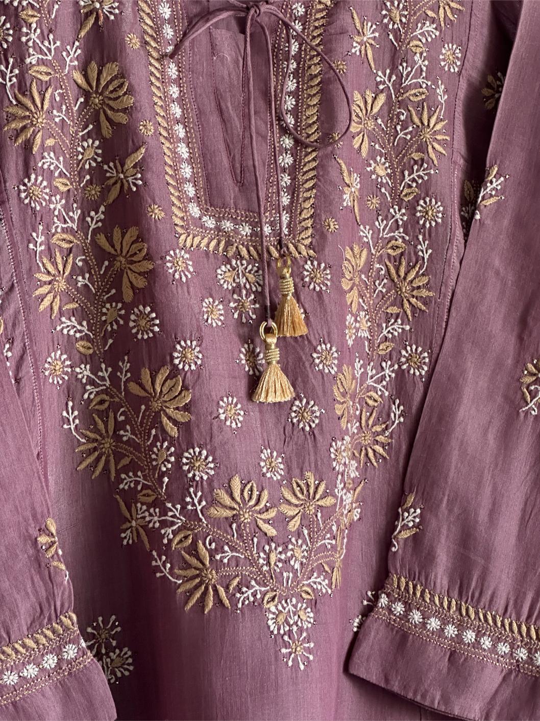Dusky Purple SICO Chanderi Tunic – Ready to Wear