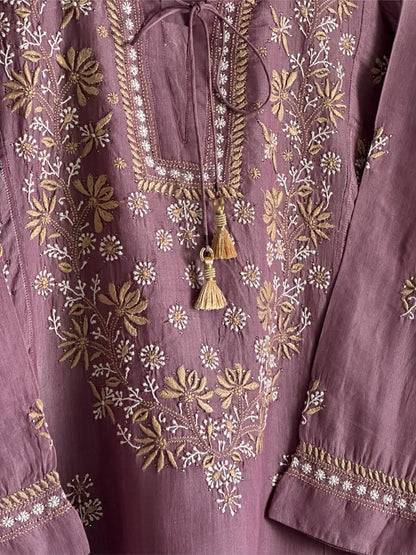 Dusky Purple SICO Chanderi Tunic – Ready to Wear