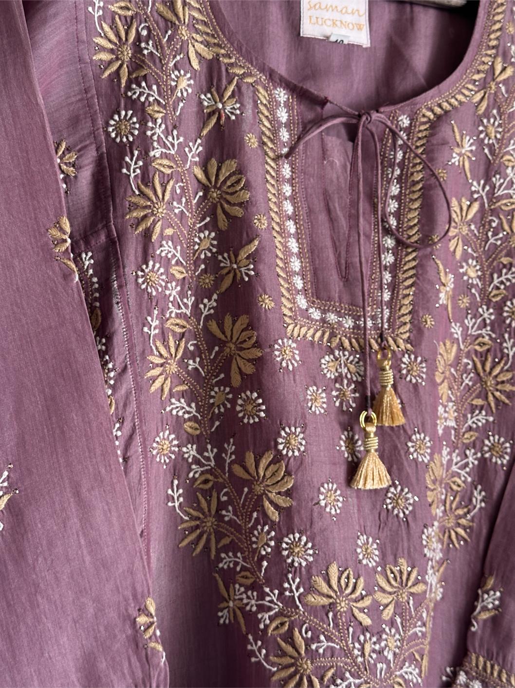Dusky Purple SICO Chanderi Tunic – Ready to Wear