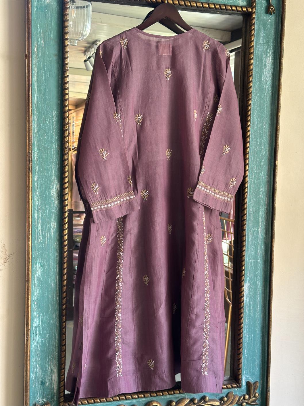 Dusky Purple SICO Chanderi Tunic – Ready to Wear