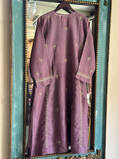 Dusky Purple SICO Chanderi Tunic – Ready to Wear