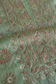 Dusty Green Shade Tissue Silk Chikankari Unstitched Fabric