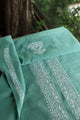 Dusty Teal Shade Mulmul Chikankari Unstitched Men's Kurtas Fabric
