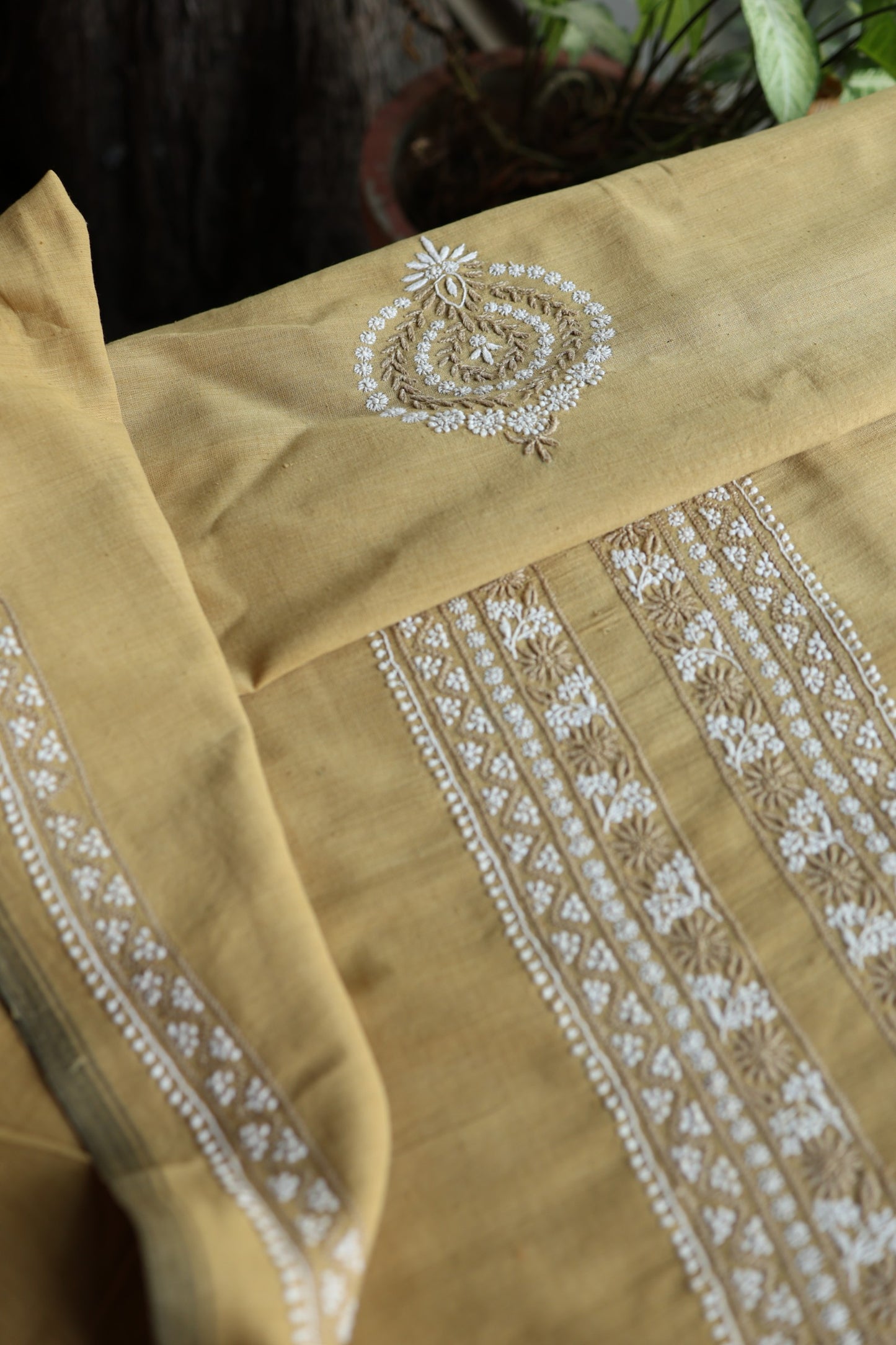 Dusty Yellow Malkha Handspun Khadi Kurtas Unisex Fabric