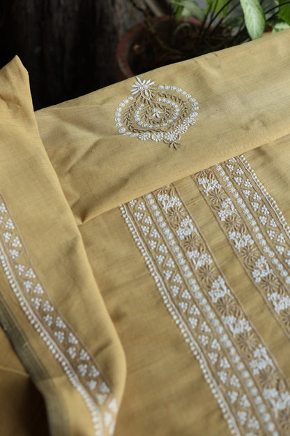 Dusty Yellow Malkha Handspun Khadi Kurtas Unisex Fabric